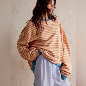 We The Free Classic Striped Oversized Crewneck